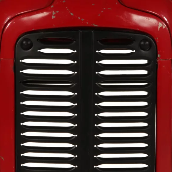 piros és barna tömör mangófa traktor bárasztal 55x120x107 cm