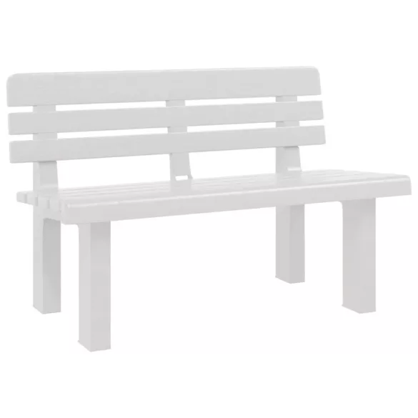 fehér polipropilén kerti pad 110 x 52 x 71 cm