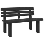 antracitszürke polipropilén kerti pad 110 x 52 x 71 cm