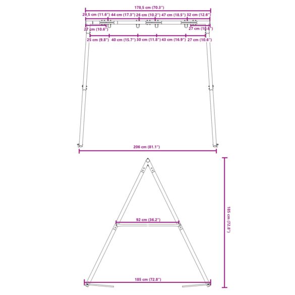 hintaváz kültéri használatra Szé 206 x Ma 185 cm