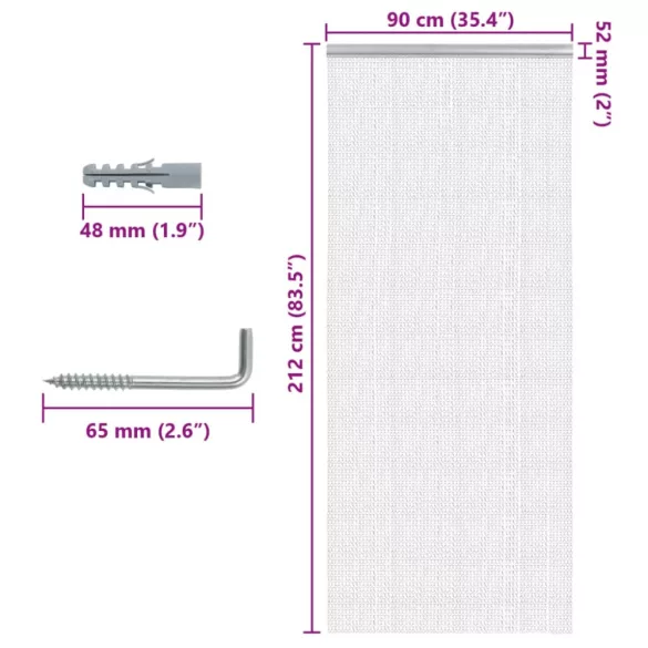 alumínium láncos ajtószúnyogháló 90 x 212 cm