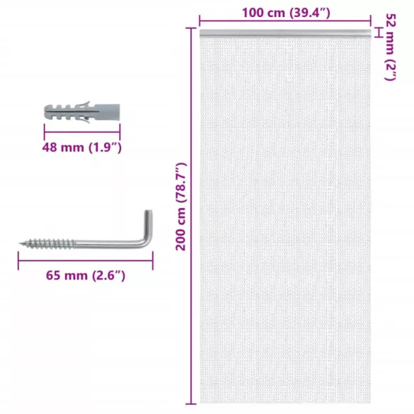 alumínium láncos ajtószúnyogháló 100 x 200 cm