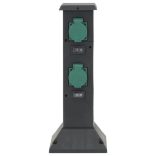 4 utas fekete-zöld kültéri konnektoros oszlop 16 x 16 x 39,5 cm