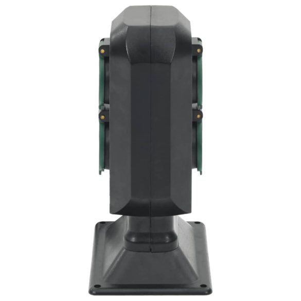 4 utas fekete-zöld kültéri tüskés konnektor 15,5 x 11 x 24 cm