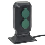 4 utas fekete-zöld kültéri tüskés konnektor 15,5 x 11 x 24 cm