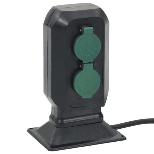 4 utas fekete-zöld kültéri tüskés konnektor 15,5 x 11 x 24 cm