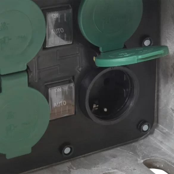 kőhatású szürke 4 utas kültéri tüskés konnektor fényérzékelővel