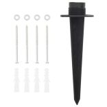 kőhatású szürke 4 utas kültéri tüskés konnektor fényérzékelővel