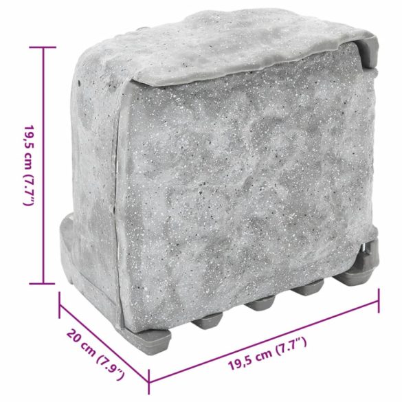 kőhatású szürke 4 utas kültéri tüskés konnektor fényérzékelővel