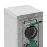 kőhatású szürke 4 utas kültéri tüskés konnektor 16x16x29,5 cm