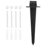 kőhatású szürke 4 utas kültéri tüskés konnektor 16x16x29,5 cm