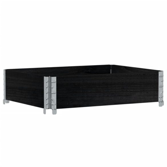 fekete tömör fenyőfa raklapmagasító 80 x 60 cm