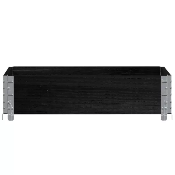 fekete tömör fenyőfa raklapmagasító 80 x 60 cm