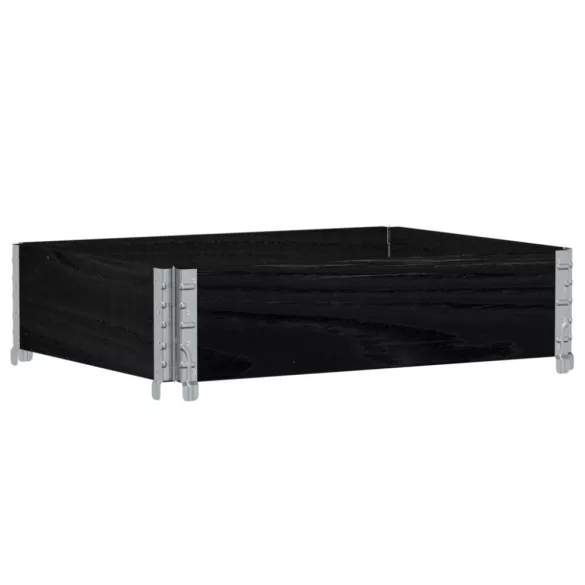 fekete tömör fenyőfa raklapmagasító 80 x 60 cm