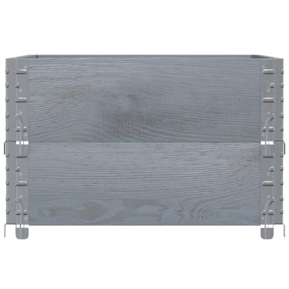 2 db szürke tömör fenyőfa raklapmagasító 80 x 60 cm