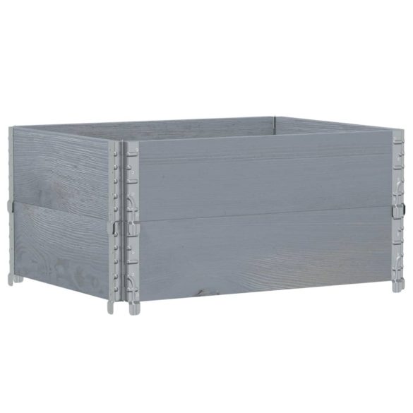 2 db szürke tömör fenyőfa raklapmagasító 80 x 60 cm