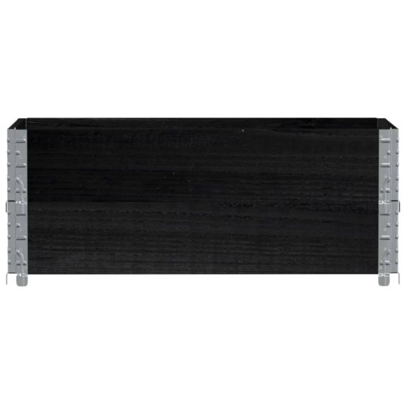 2 db fekete tömör fenyőfa raklapmagasító 100 x 50 cm