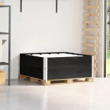 2 db fekete tömör fenyőfa raklapmagasító 100 x 100 cm