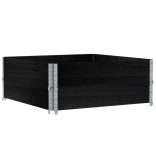 2 db fekete tömör fenyőfa raklapmagasító 100 x 100 cm