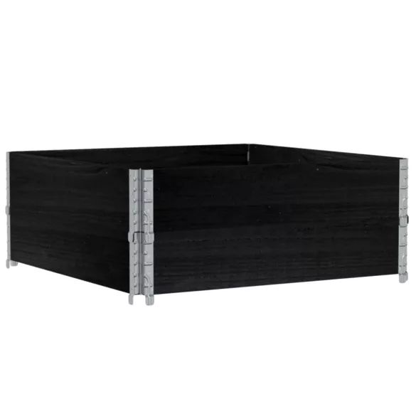 2 db fekete tömör fenyőfa raklapmagasító 100 x 100 cm