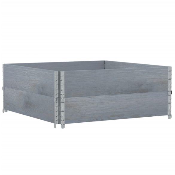 2 db szürke tömör fenyőfa raklapmagasító 100 x 100 cm