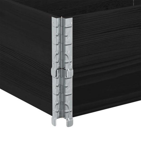 2 db fekete tömör fenyőfa raklapmagasító 150 x 50 cm