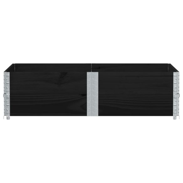 2 db fekete tömör fenyőfa raklapmagasító 150 x 100 cm