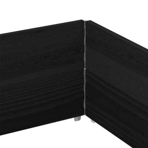 2 db fekete tömör fenyőfa raklapmagasító 150 x 100 cm