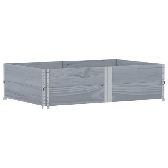 2 db szürke tömör fenyőfa raklapmagasító 150 x 100 cm