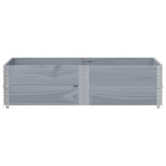 2 db szürke tömör fenyőfa raklapmagasító 150 x 100 cm