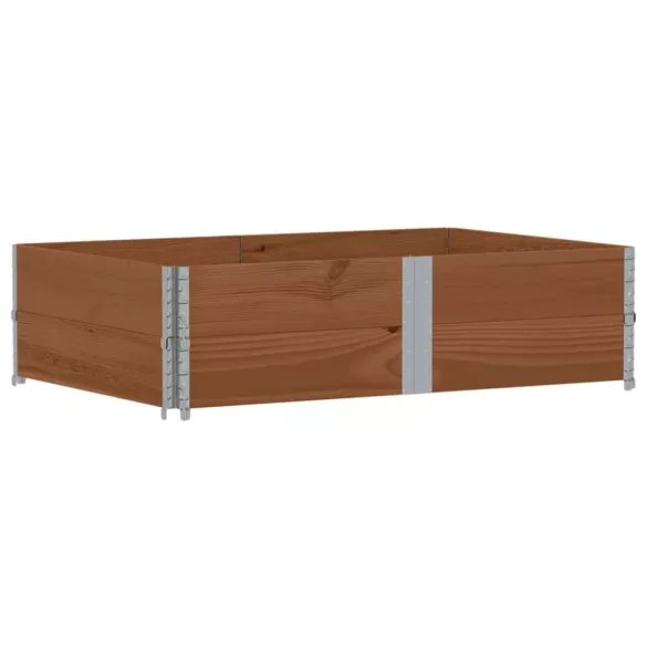 2 db barna tömör fenyőfa raklapmagasító 150 x 100 cm