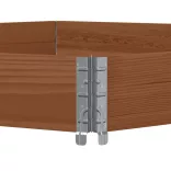 barna tömör fenyőfa hatszögű magaságyás 160 x 160 cm