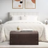 sötétbarna furnérlemez kincsesláda retesszel 90 x 50 x 39,5 cm