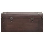 sötétbarna furnérlemez kincsesláda retesszel 90 x 50 x 39,5 cm