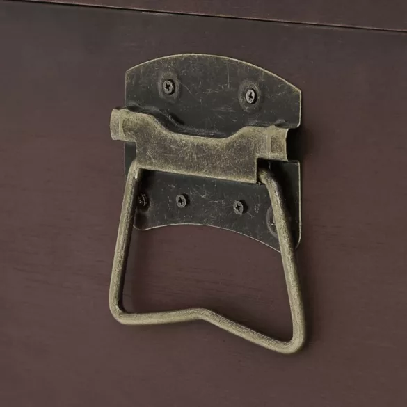 sötétbarna furnérlemez kincsesláda retesszel 90 x 50 x 39,5 cm