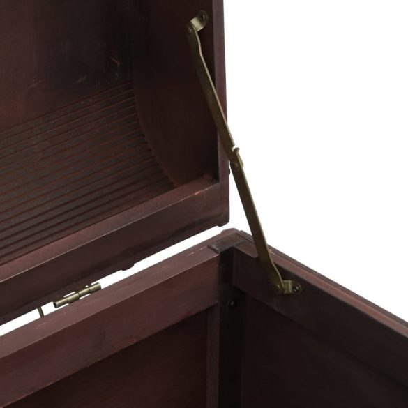 sötétbarna furnérlemez kincsesláda retesszel 90 x 50 x 39,5 cm