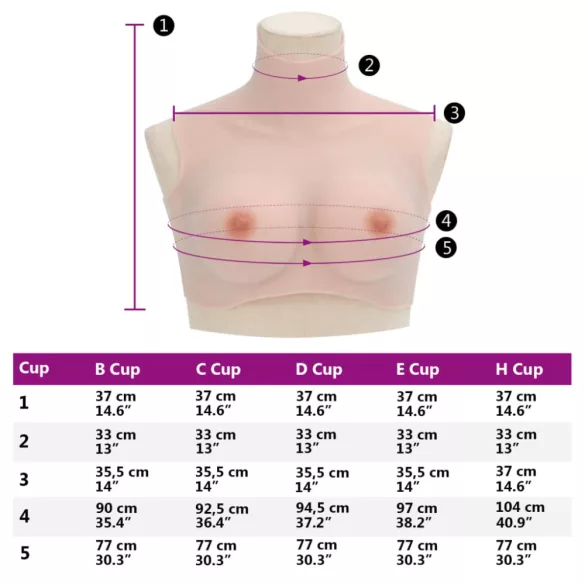 kaukázusi D kupa szilikon mellvért