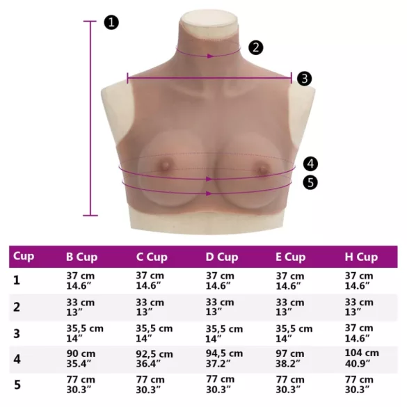 napbarnított színű C kupa szilikon mellvért