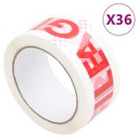 36 db fehér csomagolószalag FRAGILE felirattal 48 mm x 66 m