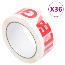   36 db fehér csomagolószalag FRAGILE felirattal 48 mm x 66 m