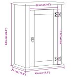 Corona tömör fenyőfa fali fürdőszobaszekrény 45 x 27 x 64,5 cm