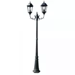 sötétzöld/fekete alumínium 2 ágú kerti állólámpa 230 cm