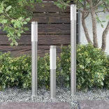 3 darabos Kertilámpa készlet RVS álló E27 230V