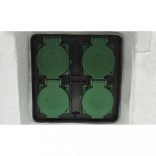 fehér gyanta vízálló kerti 4 foglalatos aljzat