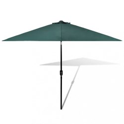 3 m átmérőjű napernyő acél tartórúddal zöld