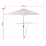 homokfehér napernyő acél rúddal 3 m