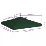 zöld csere pavilon ponyvatető 310 g/m² 3 x 3 m