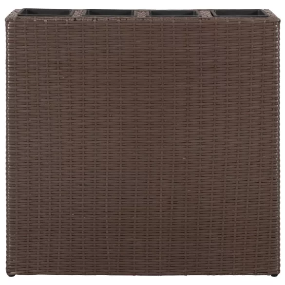 barna polyrattan kerti magaságyás 4 kaspóval