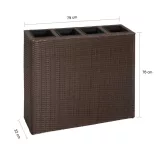 barna polyrattan kerti magaságyás 4 kaspóval