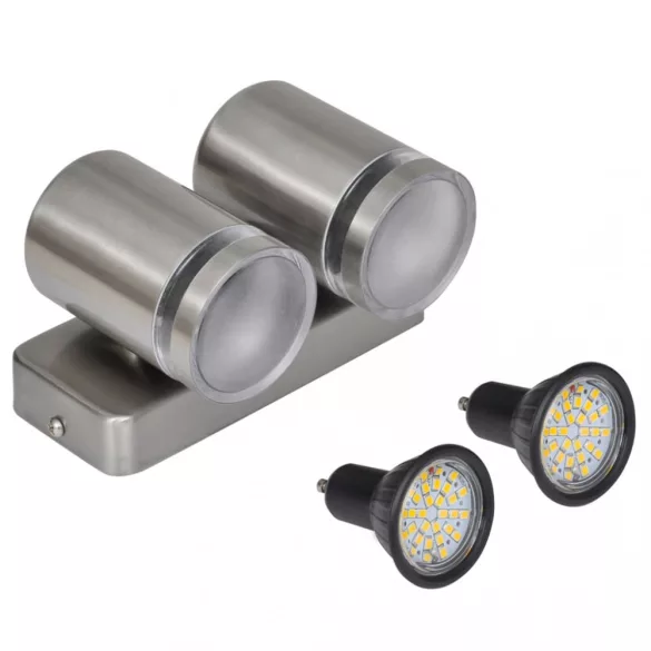 LED Fal Lámpa Rozsdamentes Acél Lefele Kúpos Fejjel